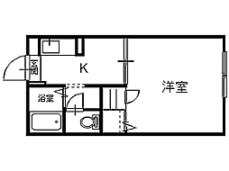 クリーンタウンさかえD 1Kの間取図画像