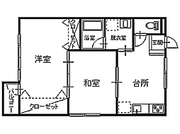 メゾン・ド・さくら 2DKの間取図画像