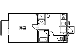 シェ・ヴー 1Kの間取図画像