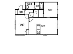 シャルム若菜2 2LDKの間取図画像