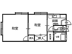 コーポ小林 2Kの間取図画像
