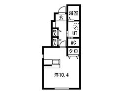 East VillageIII 107号室 1階1Kの間取り