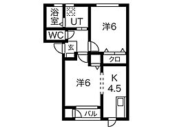 ラ・ターシュ 2Kの間取図画像