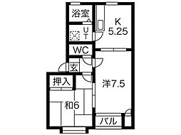 シェーンレーベン壱番館 2Kの間取図画像
