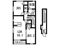 K 2LDKの間取図画像
