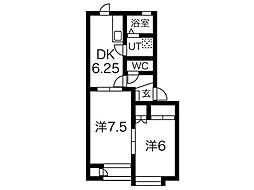 アビタシオンK 2DKの間取図画像
