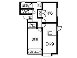 サンパティークA 2LDKの間取図画像