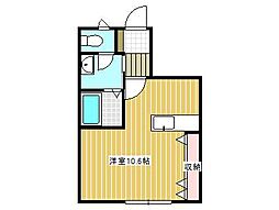 コンフォール日高C ワンルームの間取図画像