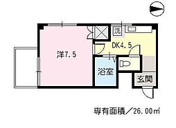 ＫＯＷＡ 2階1DKの間取り