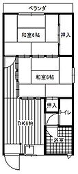大桂マンション 2DKの間取図画像