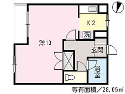 ホリコシビル 1Kの間取図画像