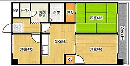 第2田寅ビル 3DKの間取図画像