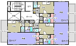 広島電鉄1系統 宇品2丁目駅 徒歩1分の賃貸マンション 8階1DKの間取り