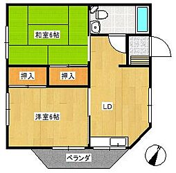 フェニックスビル 301 3階2DKの間取り