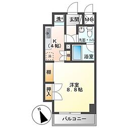 CITYHILL-1 1Kの間取図画像