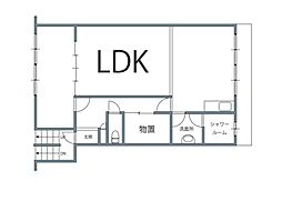 第2渦潮マンション 1LDKの間取図画像