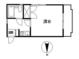 バス 光南町下車 徒歩4分の賃貸マンション 1階1Kの間取り