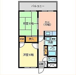 メゾン坂本 4階2DKの間取り