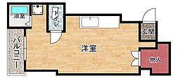 アルカディア本通 ワンルームの間取図画像