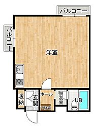 フロントハウス長迫2 ワンルームの間取図画像