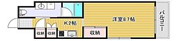 ともホーム 1Kの間取図画像