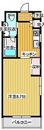 ともホーム 1Kの間取図画像