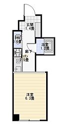 ヒルズ焼山 1Kの間取図画像