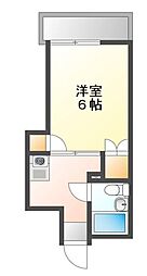 コーポ創備 1Kの間取図画像