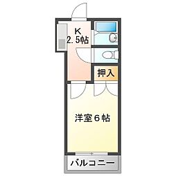 エクセレント安田Ｃ舘 1階1Kの間取り