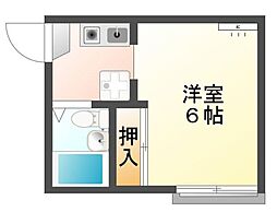 藤田ハイツ 1Kの間取図画像