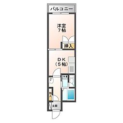 ロサンジュ西中央 1DKの間取図画像