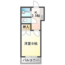 エクセレント安田D館 1Kの間取図画像