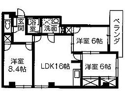アネックス廣川Ａ 2階3LDKの間取り