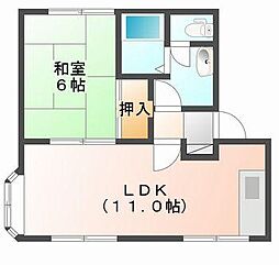 グリーンシティ 1LDKの間取図画像