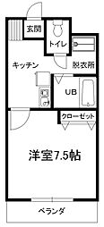 ラ・アンボーレ 1Kの間取図画像