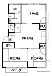 コーポ藤井 3DKの間取図画像
