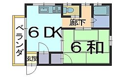 笠原アパート 1DKの間取図画像