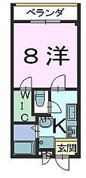 フロンティア春日 4階1Kの間取り