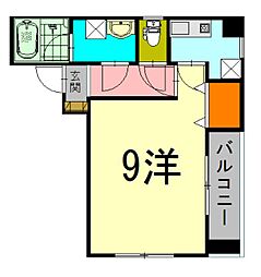 JR山陽本線 福山駅 徒歩6分の賃貸マンション 2階1Kの間取り