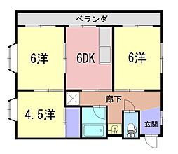 山成ビル 3階3DKの間取り