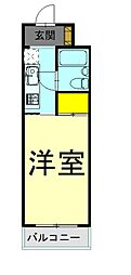 マンション福山 1Kの間取図画像