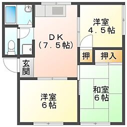 やまぐちハイツ 1階3DKの間取り