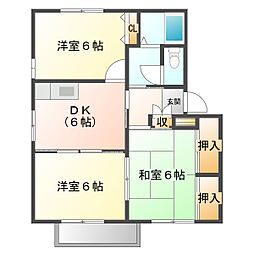 ポートシマダB 3DKの間取図画像