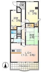 サンシティ霞町 3LDKの間取図画像