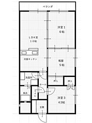 ミリオンプラザ 3LDKの間取図画像