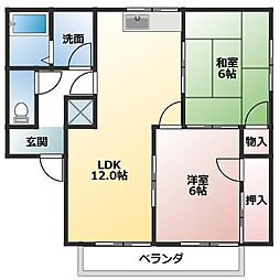ホワイトハイツF 2LDKの間取図画像