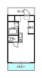 ハムレットコミューンA 1Kの間取図画像