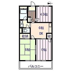 シーサイドグリーンマンション 1階3DKの間取り