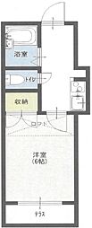 クレシェンド緑ケ丘 1Kの間取図画像