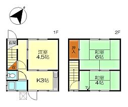 焼山桜ヶ丘3丁目アパート 1階3Kの間取り